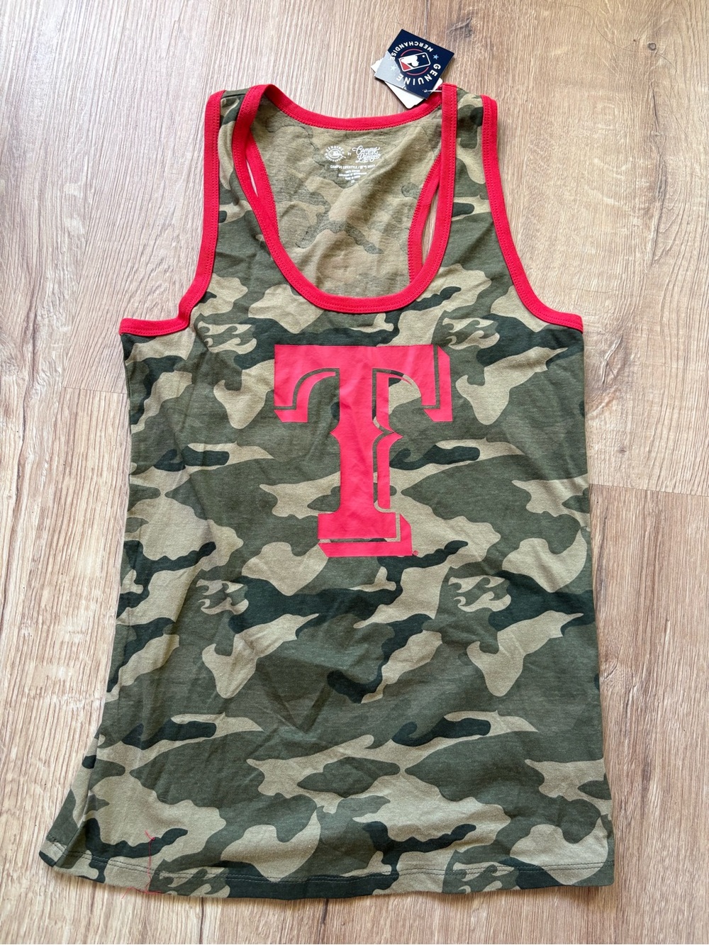 Women’s Texas Rangers MLB Camouflage Tank Top Racerback Baseball